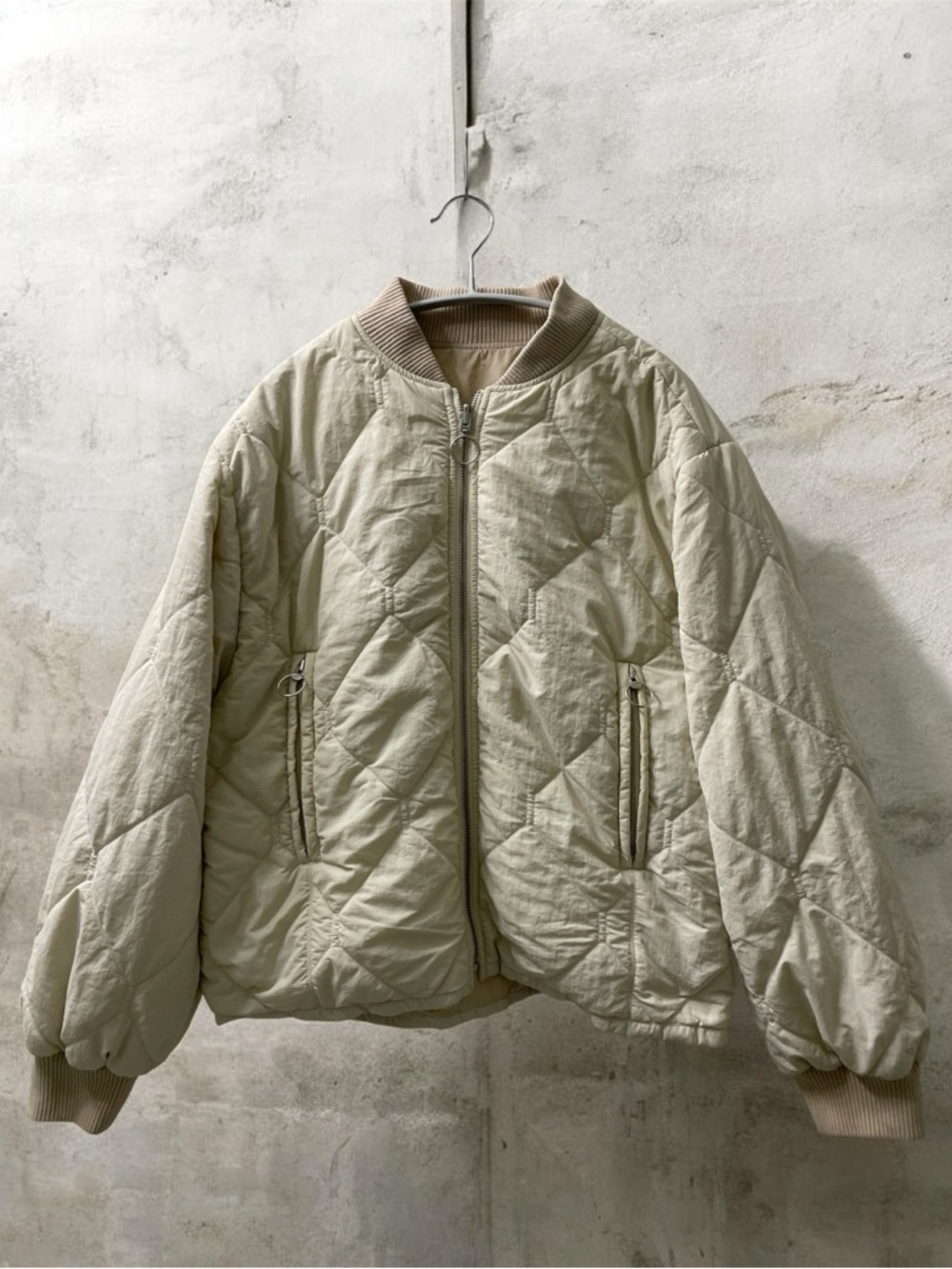 Ayr Tan/Cream Heavy Rotation Reversible Jacket in Baked Alaska